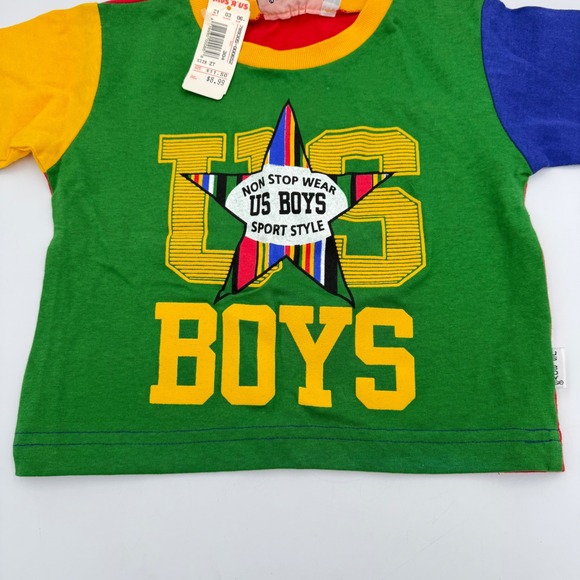 Vtg US BOYS Colorblock Tee 2T Made in USA Toys R Us Sport Style NWT Deadstock - Picture 9 of 15